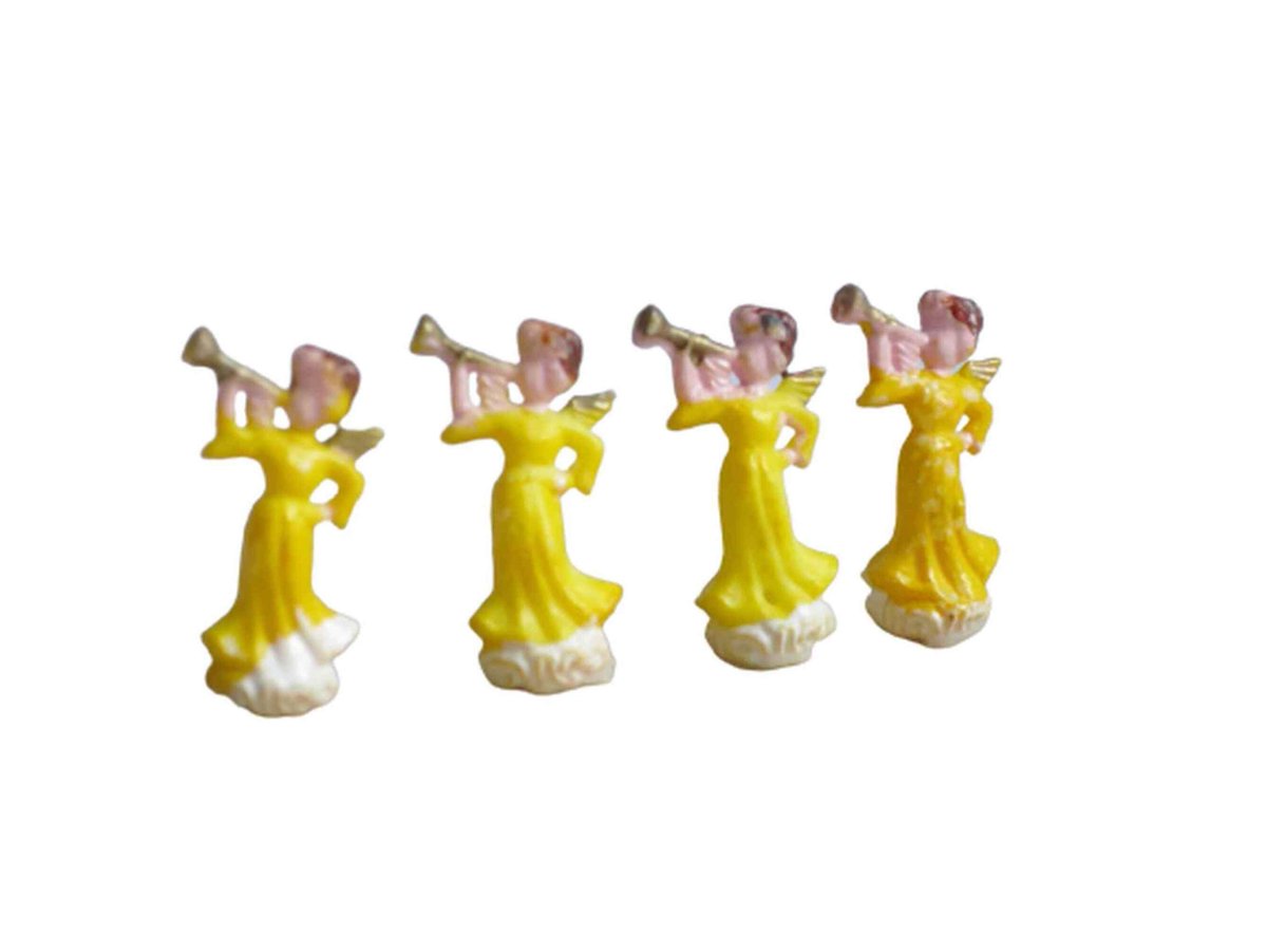 4 Dollhouse Miniature Plastic Angels, Teeny Tiny 3/4' Angel Figurines with Wings, Dolls Doll tuppu.net/798a82eb #SMILEtt23 #SwirlingOrange11 #VintageFun #Etsyteamunity