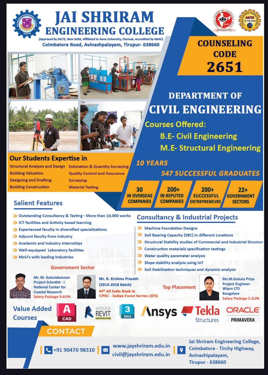 JSREC09's tweet image. Enroll now for undergraduate and postgraduate programs at Jai Shriram Engineering College to seize the best placement prospects tailored to your course.

#jaishriramengineeringcollege #JSREC #college #annauniversity #engineering #student #placement #job #ece #cse #tirupur