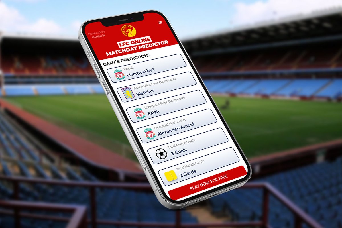 2 games left to go and only 2 more chances to win a Liverpool home shirt in our free-to-play Matchday Predictor game! 👉 bit.ly/lfchunch It doesn't matter if you've not played previous rounds, you can still win with correct predictions in the Aston Villa game on Monday…