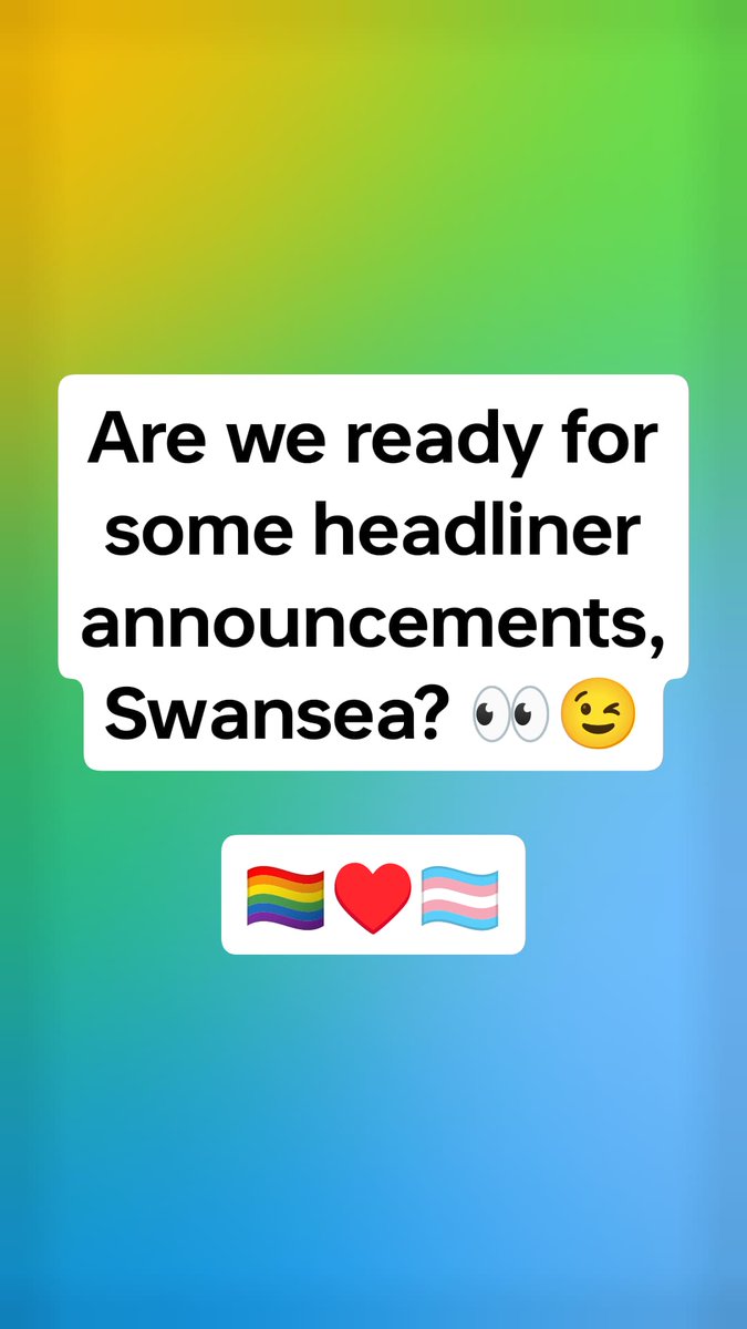 So, Swansea....

Are we ready for some Headliner announcements? 👀😉

Watch this space...

🏳️‍🌈♥️🏳️‍⚧️