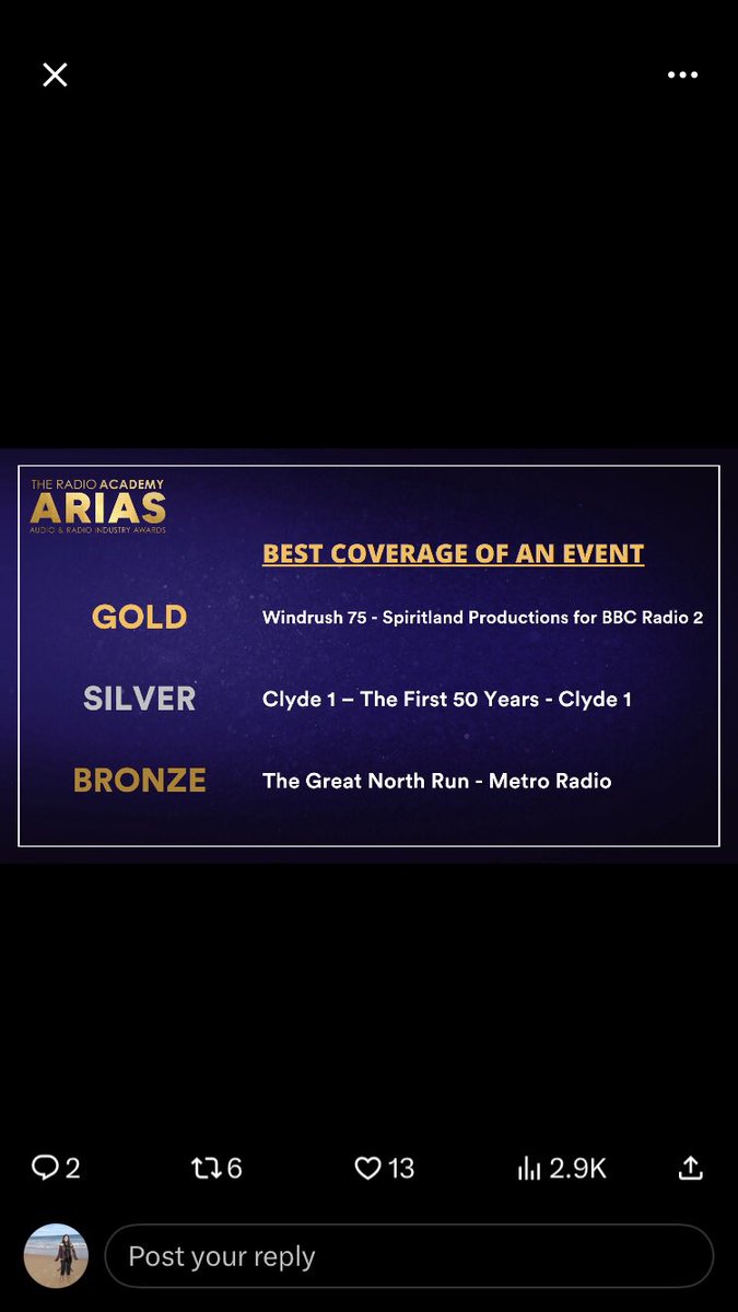 Anyone who knows me knows the #GreatNorthRun news coverage is my baby - so for Metro to win Bronze at the #UKARIAS is joyful - and a huge thank you to the news team who helped our contribution… 🥉

@THaile91 @OliviaCelina99 @frankiegolding_ @ColetteJHowe @jfreeman_93 @k8pants