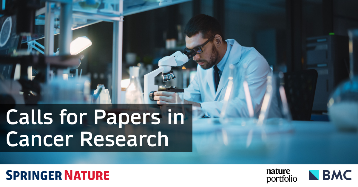 Calls for Papers: Highlight your work and enhance its visibility in the field and community of #CancerResearch by submitting to one of our calls for papers for these upcoming collections. go.nature.com/3JtyDuf