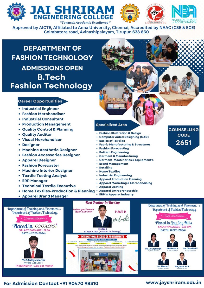 JSREC09's tweet image. Enroll now for undergraduate and postgraduate programs at Jai Shriram Engineering College to seize the best placement prospects tailored to your course.

#jaishriramengineeringcollege #JSREC #college #annauniversity #engineering #student #placement #job #ece #cse #tirupur