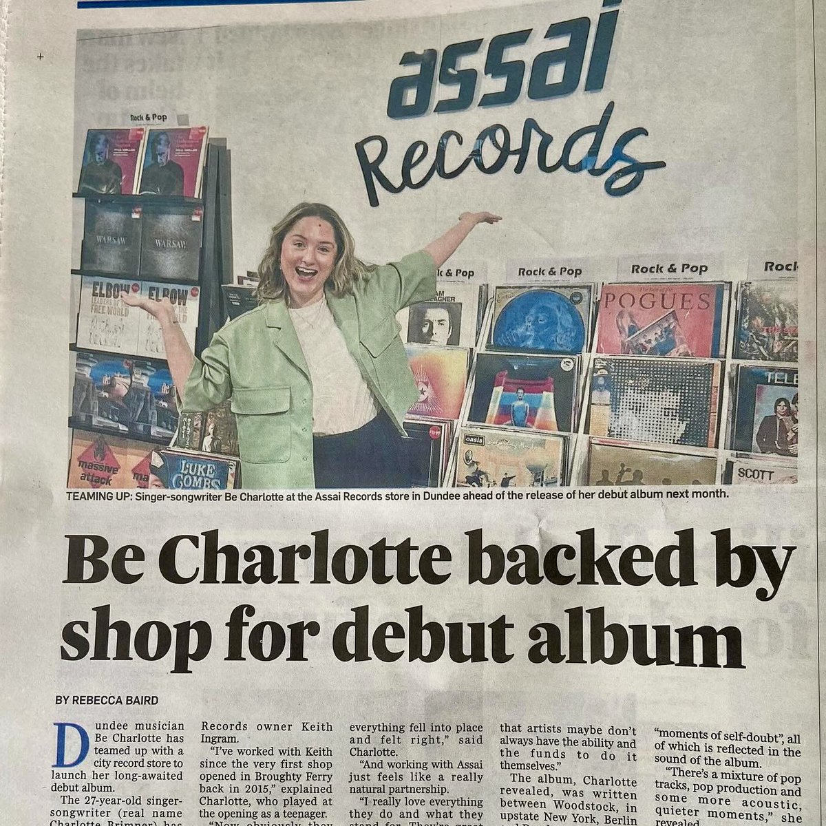 *ASSAI RECORDS X BE CHARLOTTE* We are very excited to reveal that we'll be working with Dundee icon @iambecharlotte on the release of her debut album! Charlotte played at the opening of the very first Assai Records shop back in 2015! Full album and pre-order info coming soon!