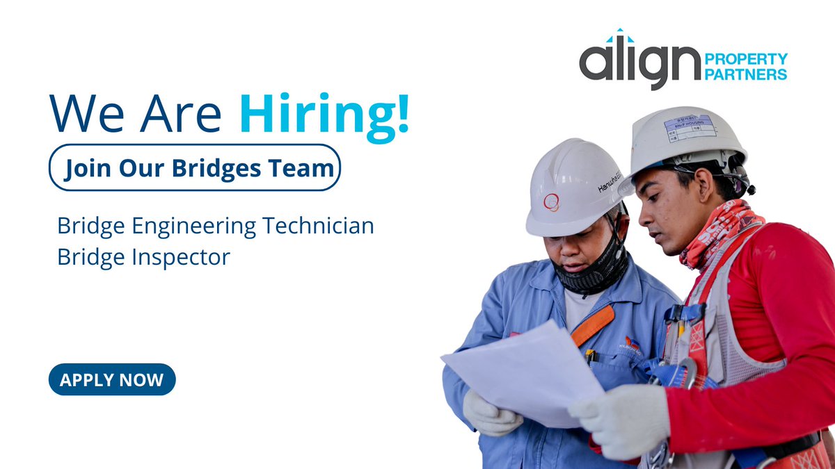 Join Align Property Partners and be part of a dynamic team at the forefront of building design!
We seek individuals of all levels who are passionate and possess a commercial mindset to take on essential roles within our team of #Bridges team.
rebrand.ly/jj2nwwf 
#Engineer