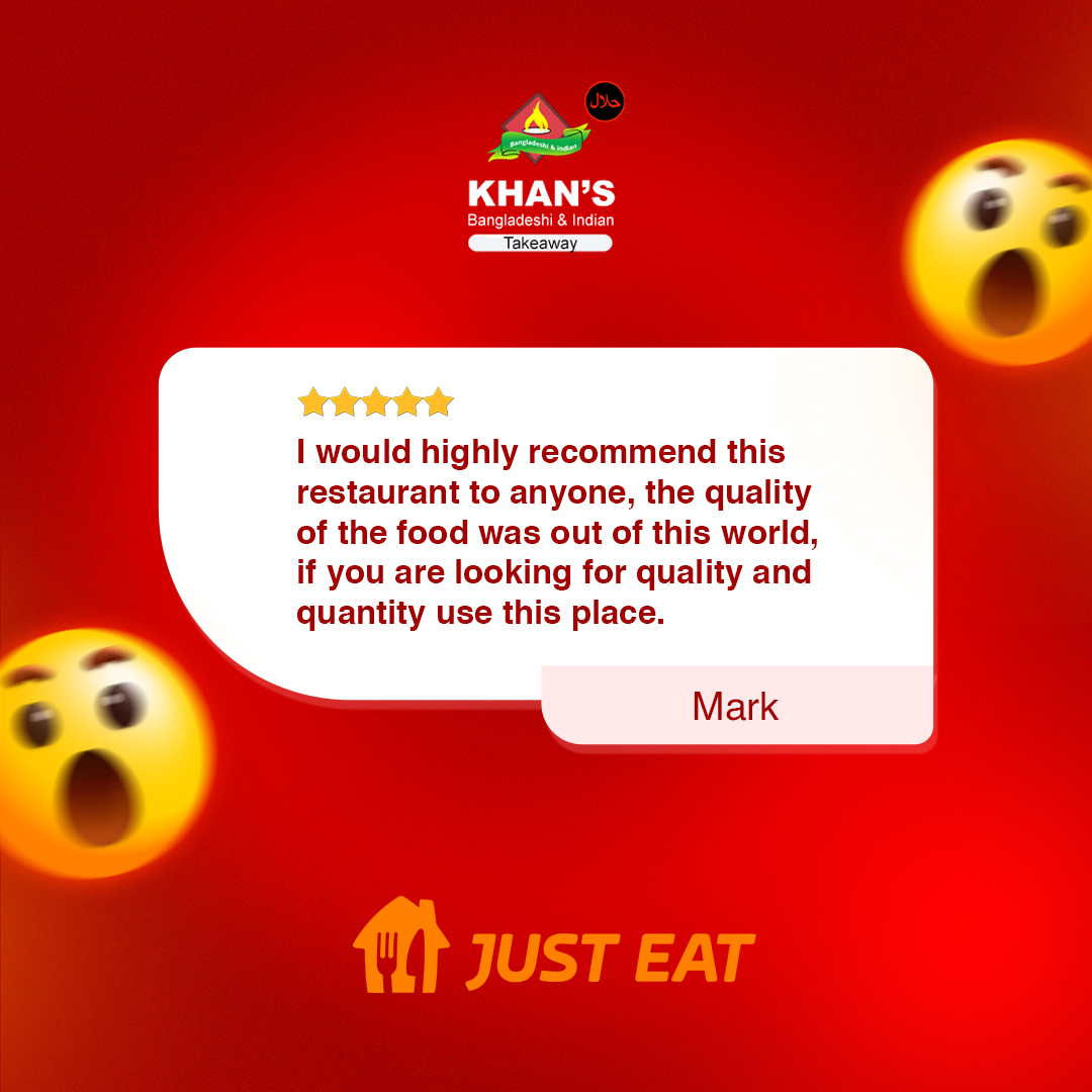 A Stellar Recommendation from a Happy Customer! 🌟🍽️

Thank you for your glowing review and recommendation! We're thrilled to have exceeded your expectations with our quality and quantity. see you soon! 🔥🍴
-
📞 0151 252 1918
-
-
-
#foodreview #restaurantrating #khanstakeaway