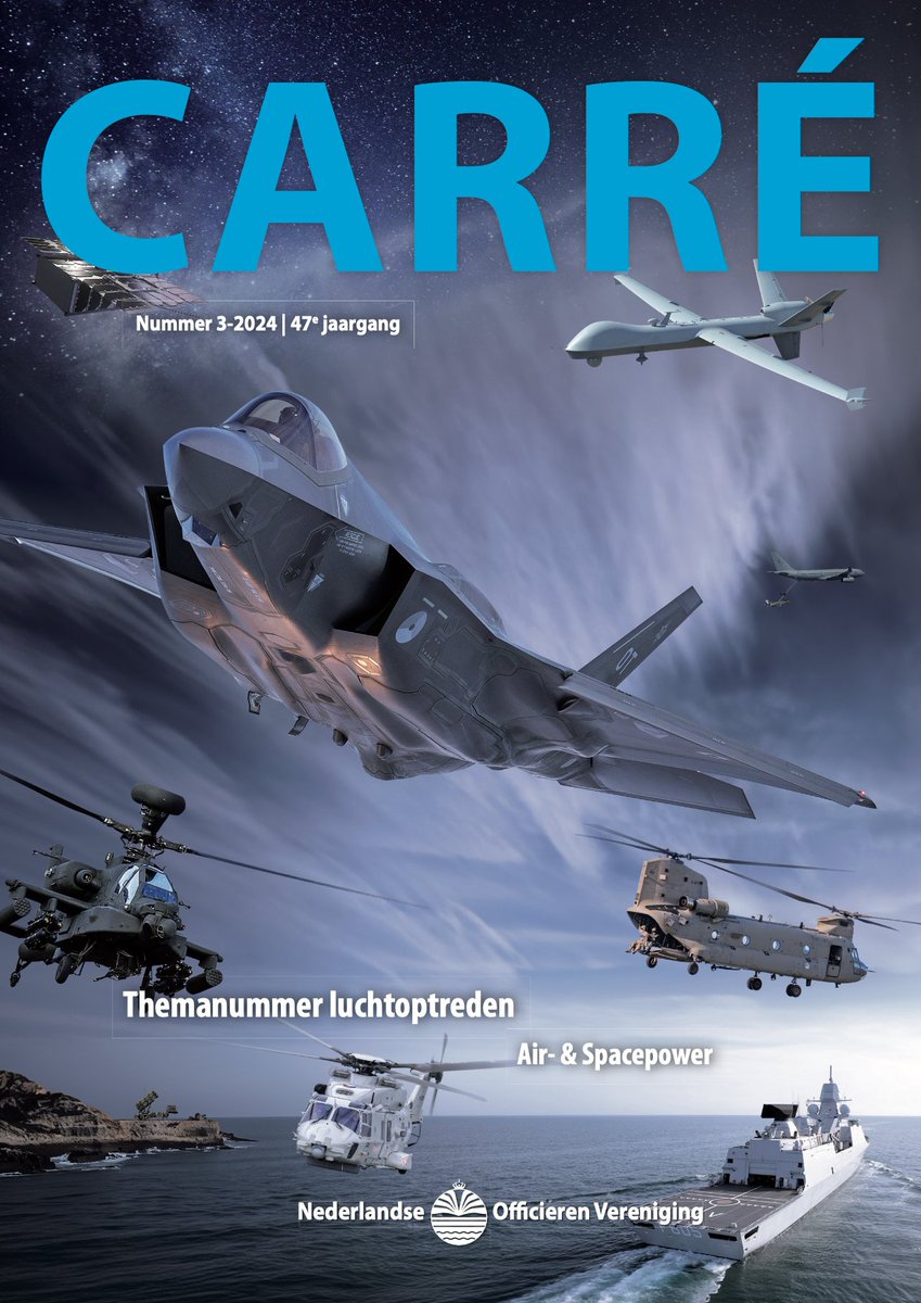 Kon_Luchtmacht's tweet image. Lees alles over Air- en Spacepower, in het nieuwe themanummer van Carré ✈️📖
 
In 2023 bracht de Nederlandse Officieren Vereniging een Carré themanummer 'Landoptreden' uit. In navolging daarop is er nu ook een themanummer ‘Luchtoptreden’ uitgebracht 👉 bit.ly/44wfkdI