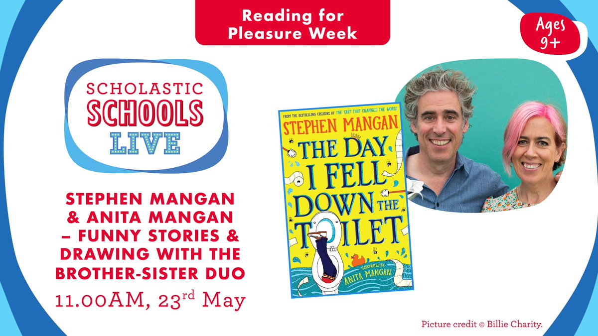 @LizPichon @vashti_hardy @DanFreedman99 @MartinHHBrown @JenWritesBooks Next up, join @StephenMangan and @Neeneelou on Thursday 23rd May for a laughter-packed show! Find out what it’s like to work with your sibling and enjoy games, draw-alongs and more as you find out about new book THE DAY I FELL DOWN THE TOILET. Sign up: scholastic.co.uk/scholastic-sch…