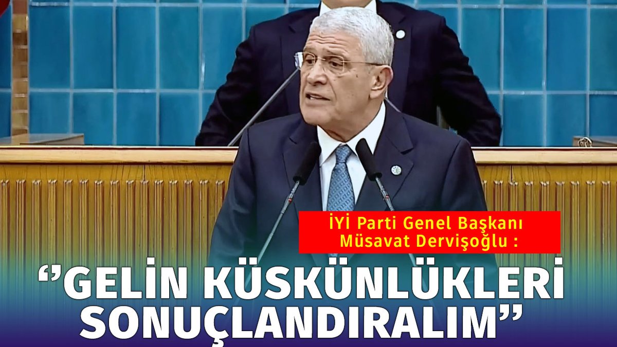 Müsavat Dervişoğlu, İYİ Parti TBMM Grup Toplantısı'nda ilk kez Genel Başkan olarak konuştu: ''Gelin, küskünlükleri sonlandıralım''. #iyiparti #müsavatdervişoğlu Haberin ayrıntıları: masterhaber.com/politika/musav…