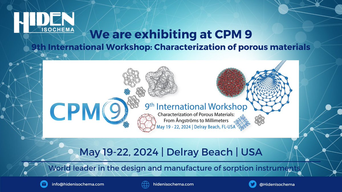 📅 Coming up: Join us at #CPM9 12-22 May. Darren Broom will be presenting his poster with essential insights on gas adsorption May 20th! Learn how we’re improving measurements on nanoporous materials. #ResearchImpact