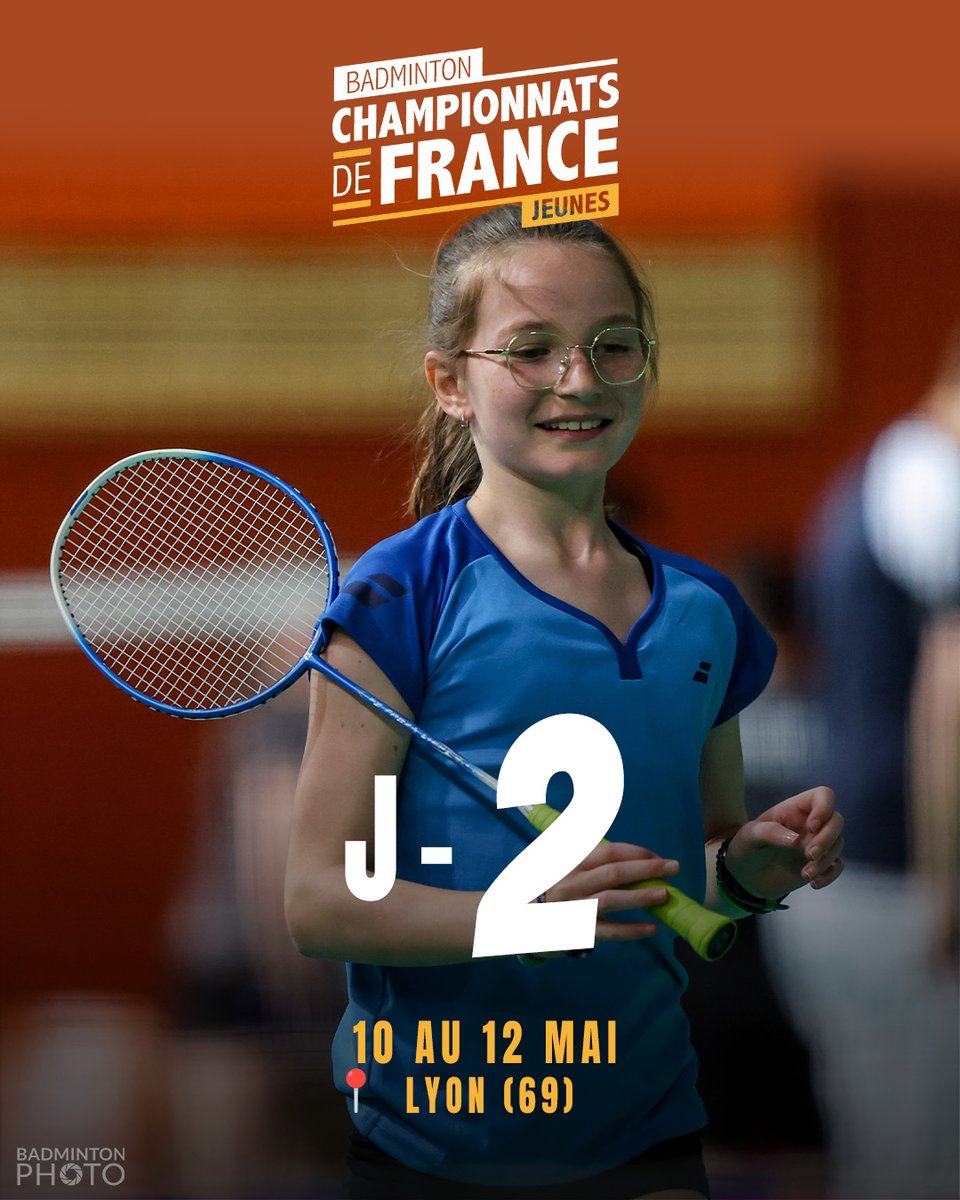 Plus que 2️⃣ petits jours avant le début des Championnats de #FranceJeunes 🤩 Suivre la compétition ➡️ francejeunes.ffbad.org/fr/2024-05-08/…