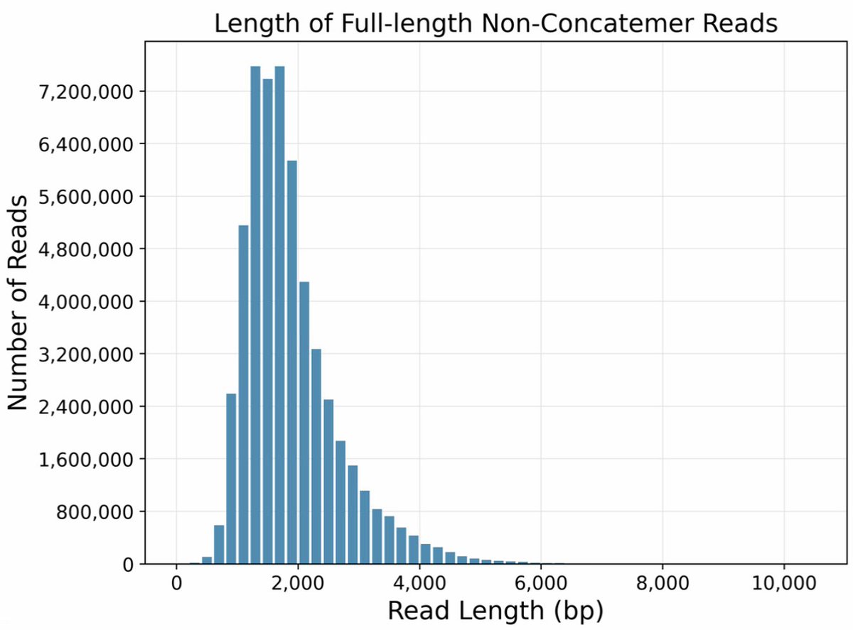 Wow.. 55.4 million full-length reads from our first Kinnex bulk RNA run! This is from just one @PacBio Revio SMRT cell. What kind of throughput are others seeing?
