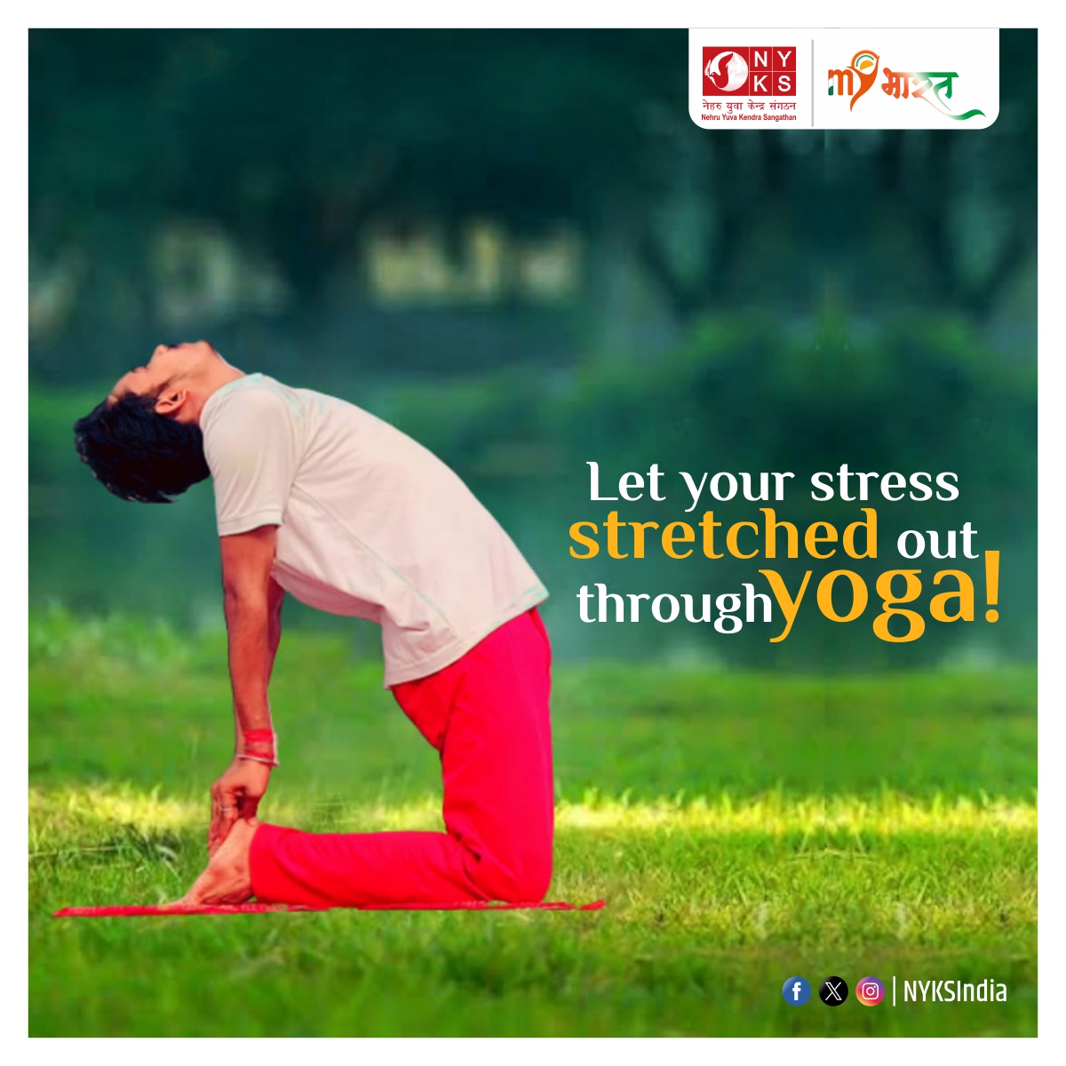 Unwind and find peace amidst life's chaos with the soothing practice of yoga. 🧘‍♀️✨ 

#NYKS4Yoga #StressRelief #YogaTherapy #healthylifestyle #NYKS