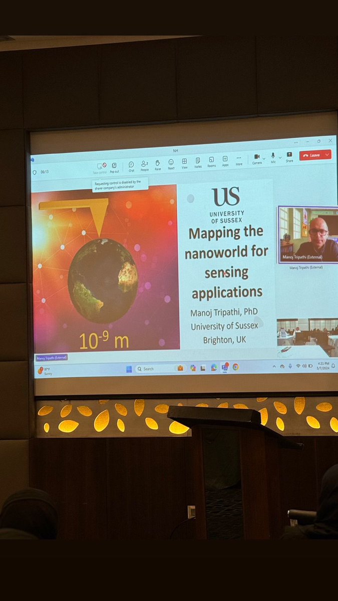 في اللقاء الثالث من الجولة الثانية من برنامج #نانو_هب يوم الثلاثاء
تم مناقشة محور رئيسي بعنوان:
Revolutionizing Healthcare.
وابتدأ اللقاء Dr. Manoj Tripathi - في حديثه عن: 
 Mapping the Nanoworld for Sensing
Applications 
@MiskCommunity @KACST
