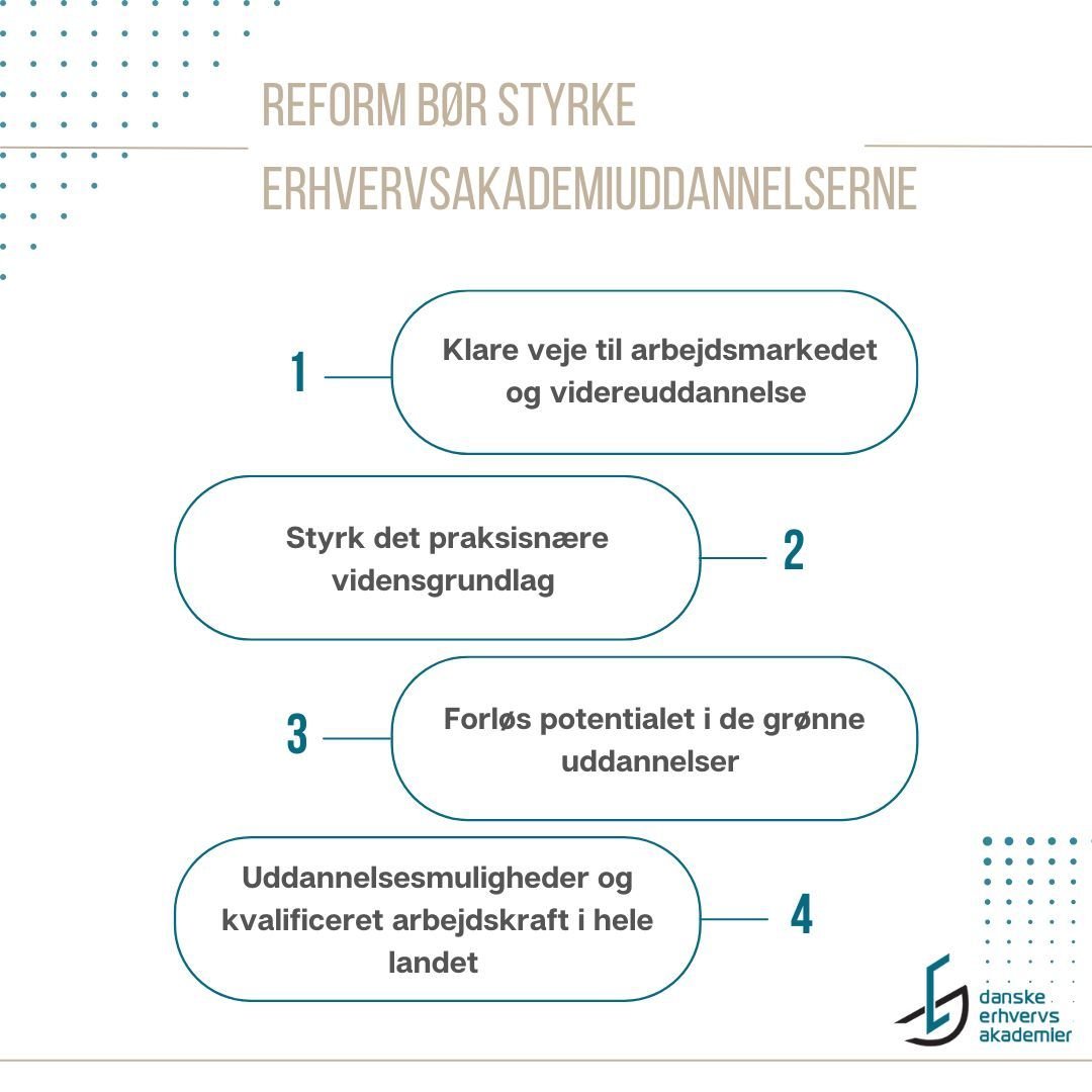 Der bliver gisnet, gættet og fremlagt bud på, hvordan den kommende reform for de erhvervs- og professionsrettede uddannelser kommer til at se ud. Danske Erhvervsakademiers udgangspunkt er tydeligt; vi skal fortsat skabe attraktive og efterspurgte uddannelser til dansk