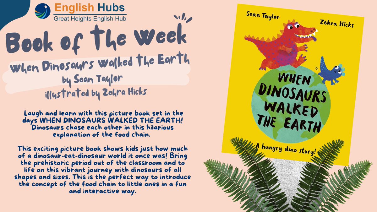 This week we're reading @oscarsbookprize winner 'When Dinosaurs Walked the Earth' by @seantstories fabulously illustrated by @zehrahicks 🦕🦖

See Sean read it out loud on @Booktrust youtube channel: youtube.com/watch?v=TyHysi…

#lovereading #rfp #bookoftheweek