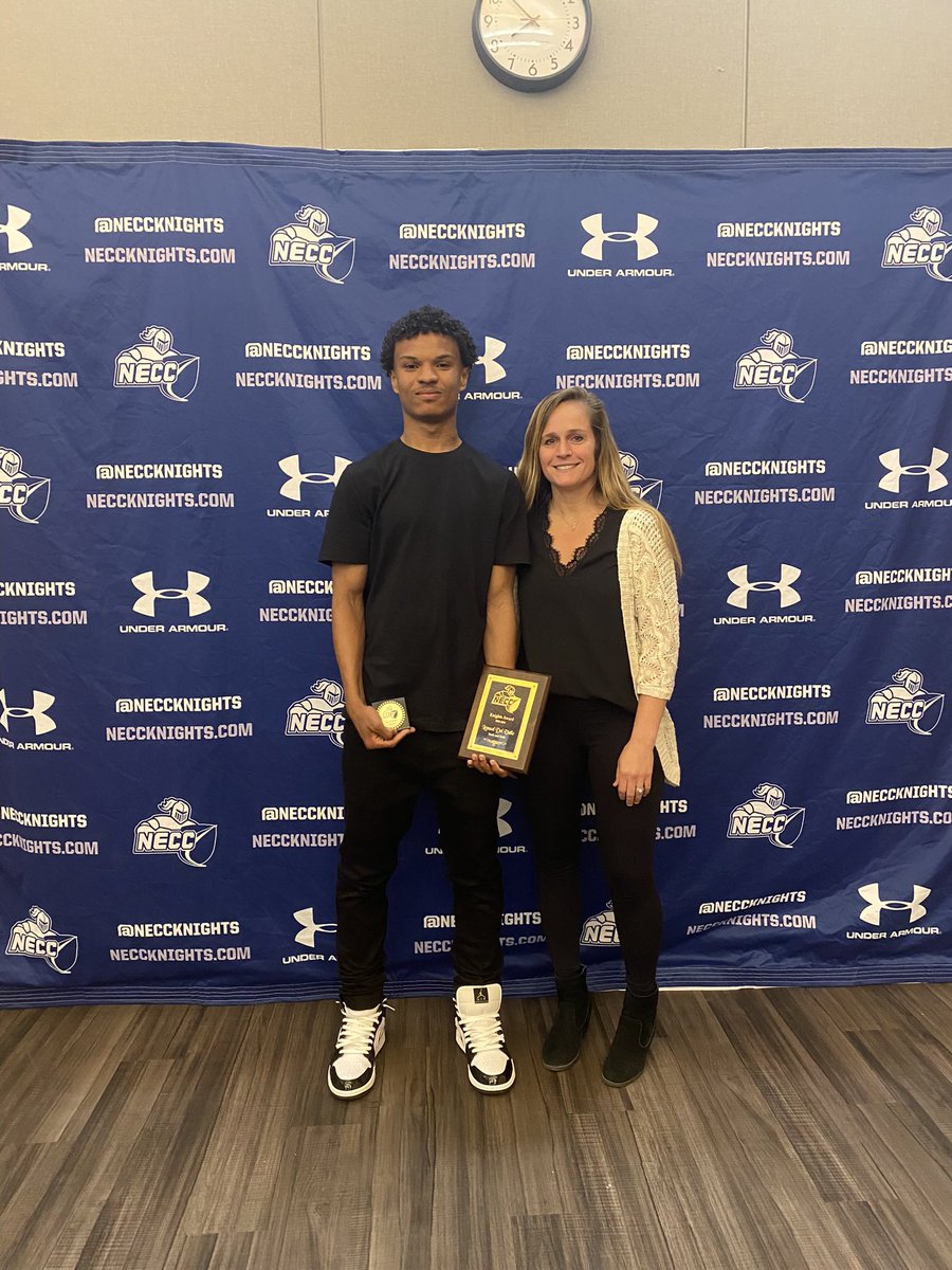 At the Athletics Banquet, Lemuel Del Valle received the Knights Award.

Congratulations Lemuel! 

Also earning awards on the men’s side - Max Lockard and Kevin Adu earned academic awards. 

#neccknights #proudcoach