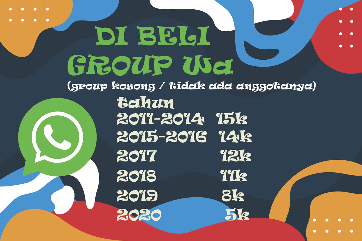 Yang punya group wa tidak kepakai sini aku beli.dari pada jadi sampahkan mending dijual aja.siap tampung kok

#groupwa #WhatsApp