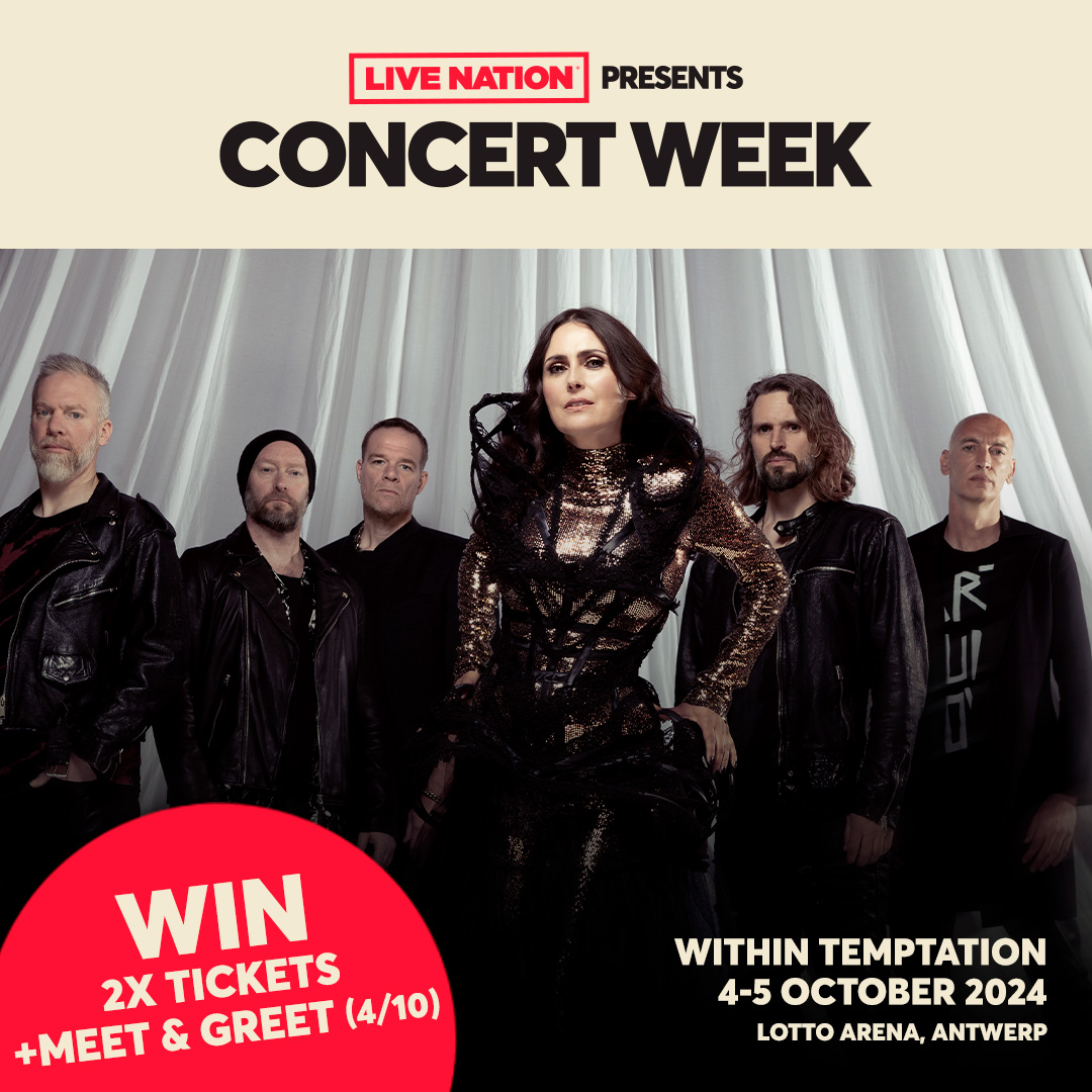 Concert Week is full of giveaways! 🎁 Every day until 14 May, one very special prize is on offer. Today, we're playing for 2 Meet & Greet packages to Within Temptation's concert at Lotto Arena Antwerp on 4 October! 🤘🖤 Take your chances on livenation.be/concertweek