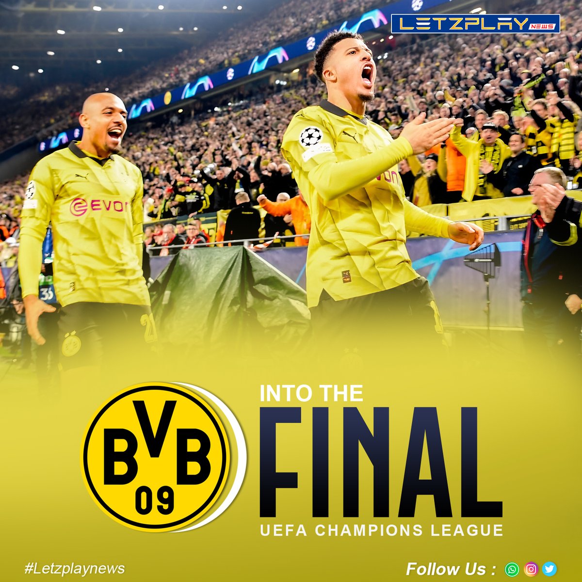 🚀 Borussia Dortmund books their ticket to the Champions League final, marking their third appearance in club history!💛🖤🆑 

The stage is set, can they clinch victory this time?⚽ 

#BVB #UCL #FootballDreams #football #news #uefachampionsleague #UEFA #footballer #footballplayer