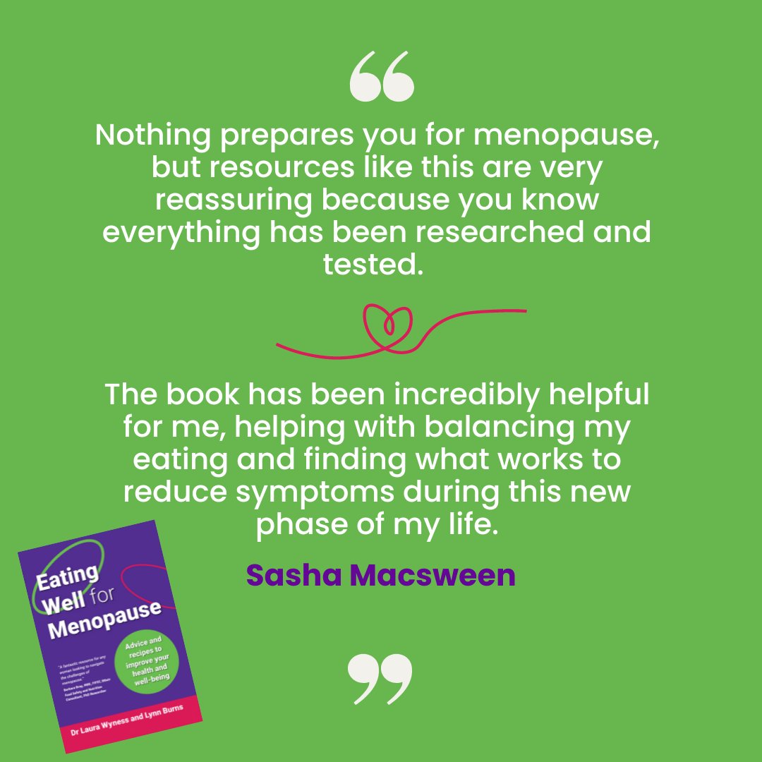 The main reason we wrote this book was to help women to eat well for menopause, so this feedback is just 💗😊💗 📔👉🏻tinyurl.com/mv7sk6bt #EatingWellforMenopause #BookReview #NewBook @LynnBurnsRNutr