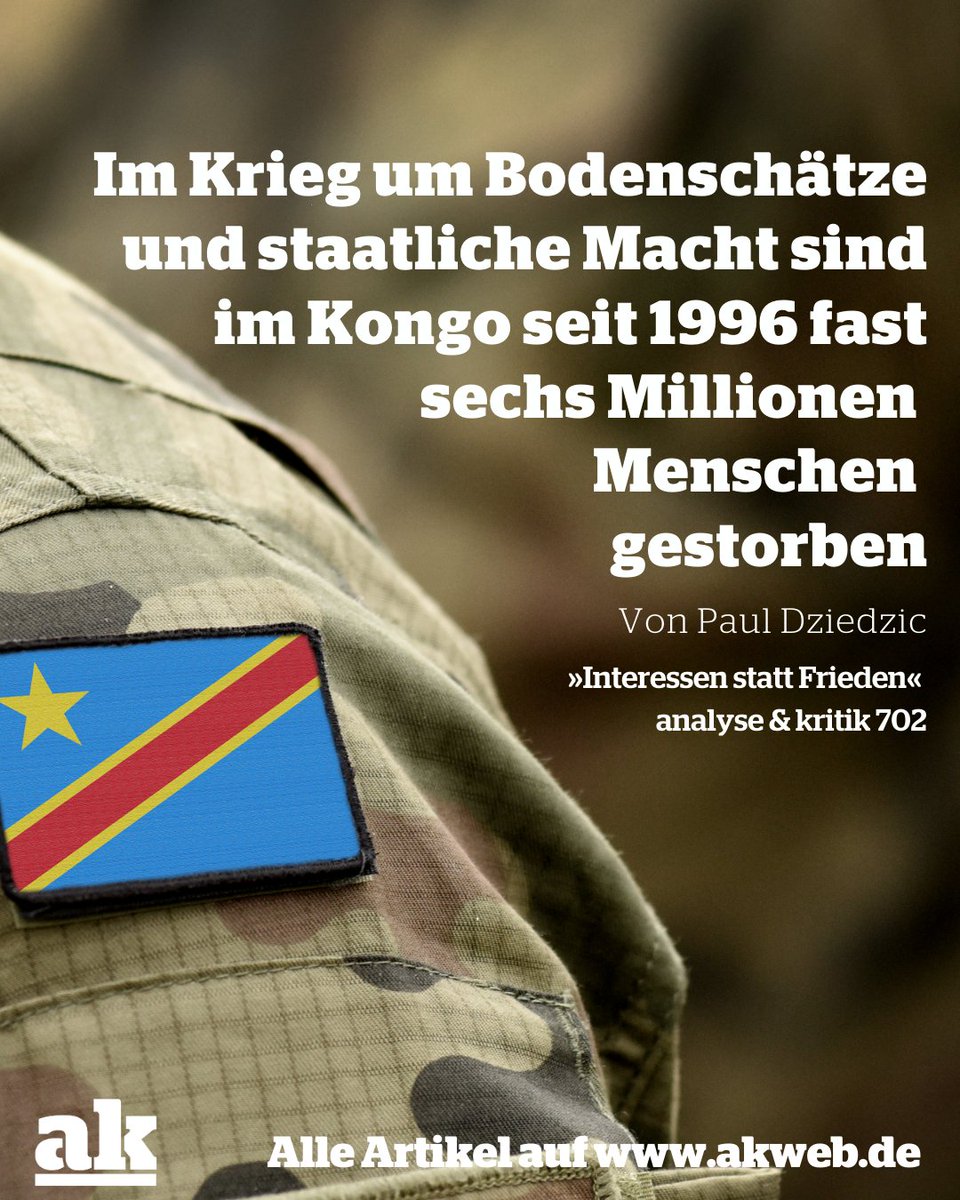 Knapp 6 Millionen Leben hat der Krieg im Kongo bereits gefordert. Beteiligt sind nicht nur Staaten wie Ruanda, Kenia und Uganda, sondern auch über 100 bewaffnete Gruppen. Ausweg scheint nur eine panafrikanische Lösung zu sein. Doch woher soll die kommen? akweb.de/politik/kongo-…
