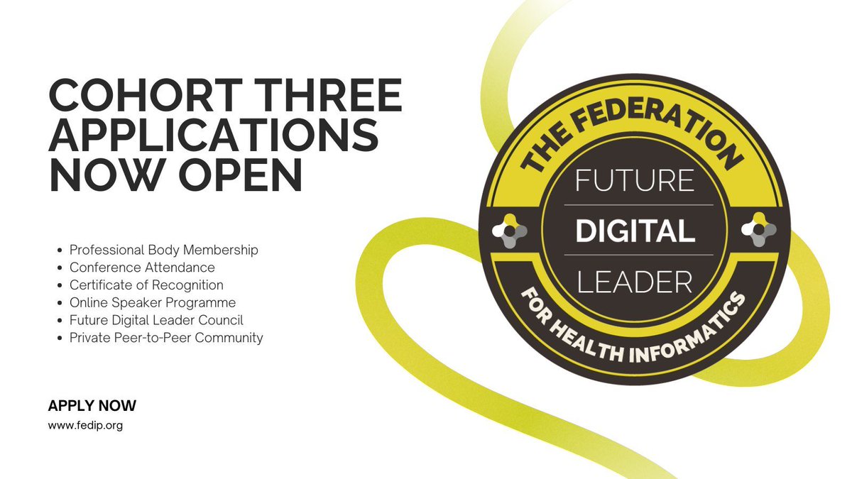 Calling All Aspiring Digital Health Leaders! Join the FEDIP Future Leader Bursary and gain a 12-month membership to a FEDIP professional body, access to private members groups and conference tickets. Apply today! #HealthInformatics #ProfessionalGrowth buff.ly/4dtbSoc