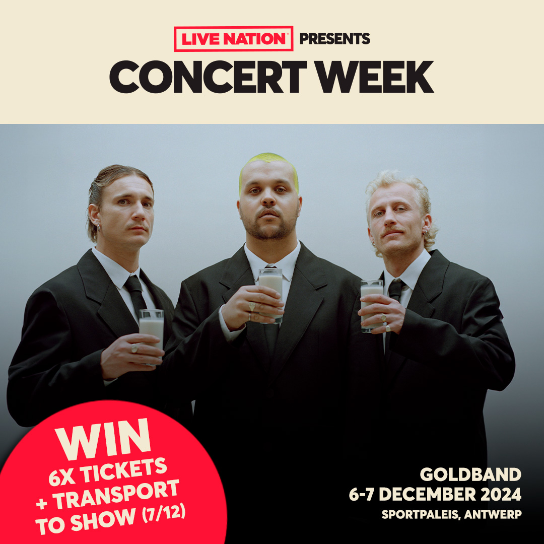 Concert Week is full of giveaways! 🎁 Every day until 14 May, one very special prize is on offer. Today, we're playing for six (!) tickets to Goldband's concert at Sportpaleis Antwerp on 7 December, including transport! 🤘🖤 Take your chances on livenation.be/concertweek