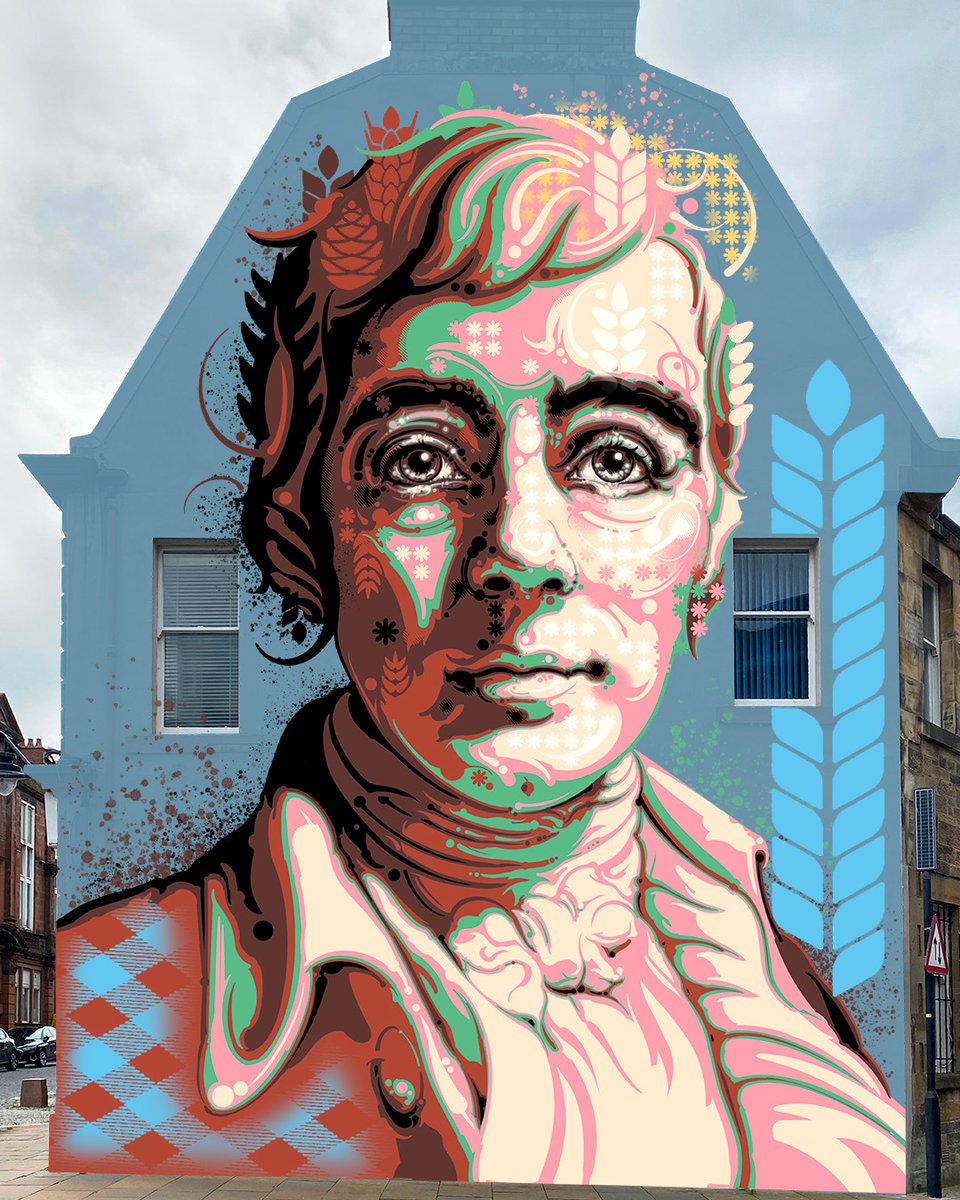 Work has begun on a stunning new mural celebrating the life and legacy of Scotland's national bard, Robert Burns, in the heart of Kilmarnock town centre.  The mural is being created by talented artist Michael Corr. We can't wait to see the end result🎨 #RobertBurns #Kilmarnock