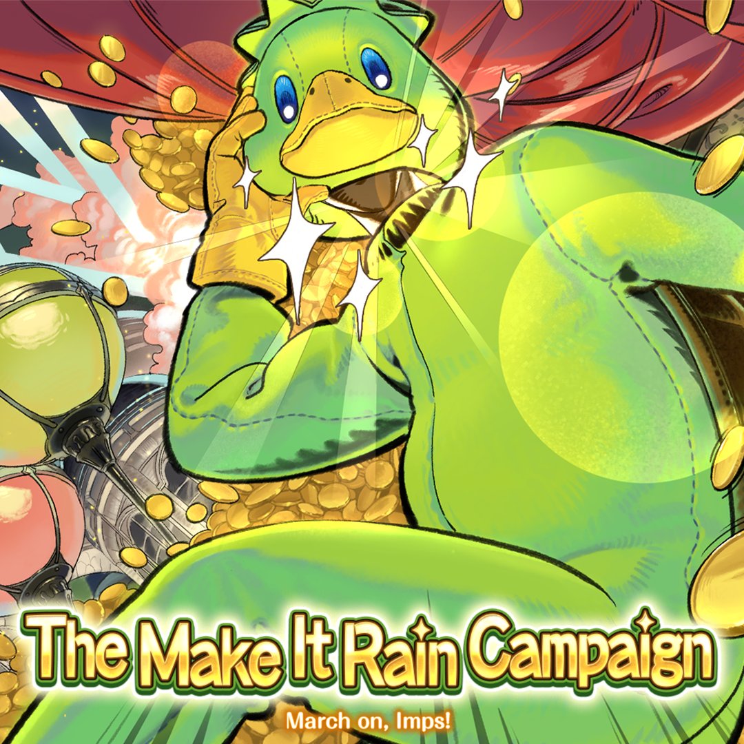 The Make It Rain Campaign is making a grand return to #FFXIV! 💰 sqex.to/5GaGO From May 15 to May 31, earn 50% more MGP and kapp-a wonderfully enticing Imp-inspired outfit! 🪙🍃