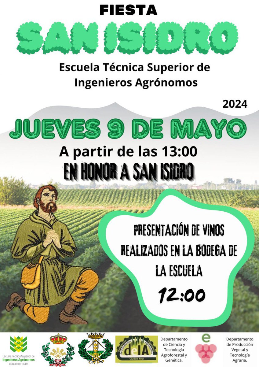 Os recordamos que este jueves son las Fiestas de #SanIsidro de <a href="/AgronomoCR_UCLM/">@AgronomosCR_UCLM</a>
Os dejamos los carteles de San Isidro 2024