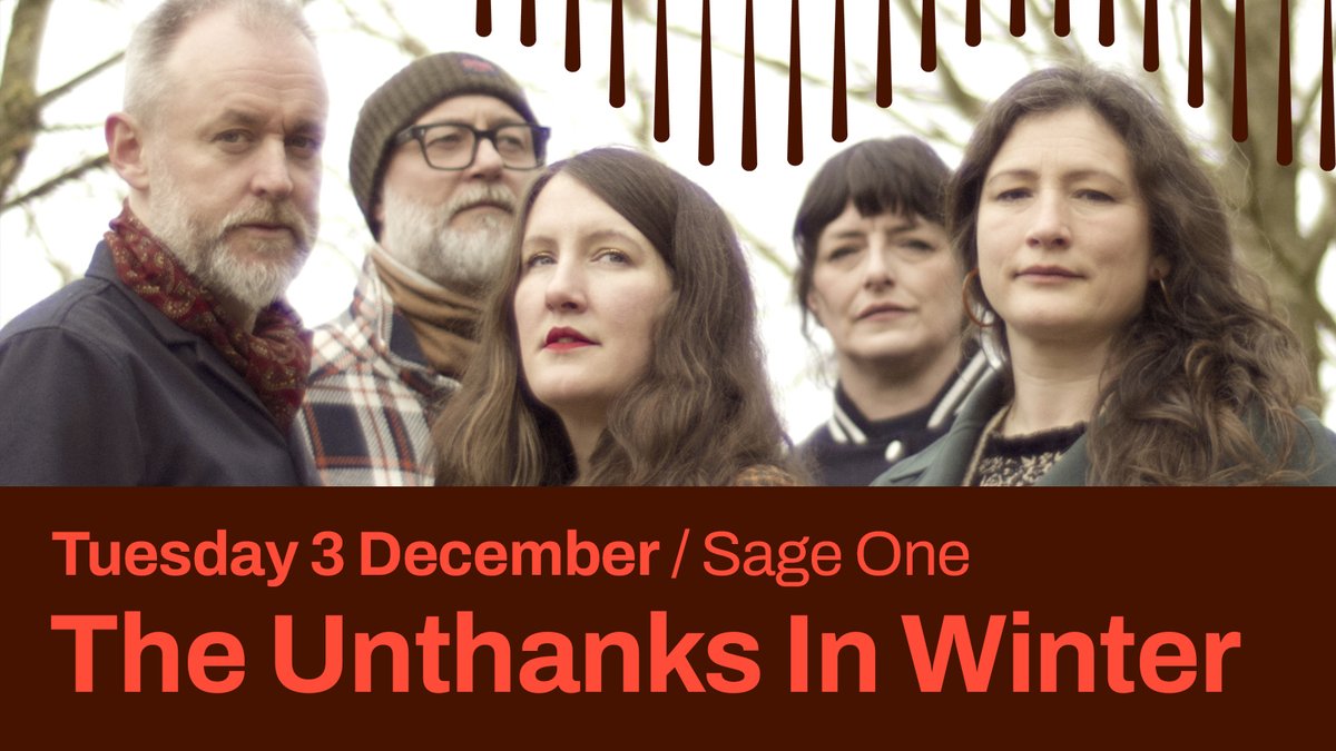 🆕 @TheUnthanks are heading back to Gateshead in December, this time with their new album 'In Winter'. You'll get to hear what a Tyneside band playing a German Christmas song in the style of The Beach Boys sounds like! 🎟️ Tickets on sale Friday at 12pm: bit.ly/TheUnthanksTG