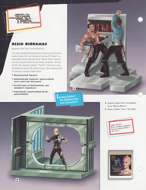 Concept art by Playmates for a proposed line of Star Trek dioramas that never happened.  Advertised in their catalogue in 1998 - but never released #StarTrek #startrekTOS #StarTrekVOY #StarTrekVoyager #SevenOfNine #startrektoys