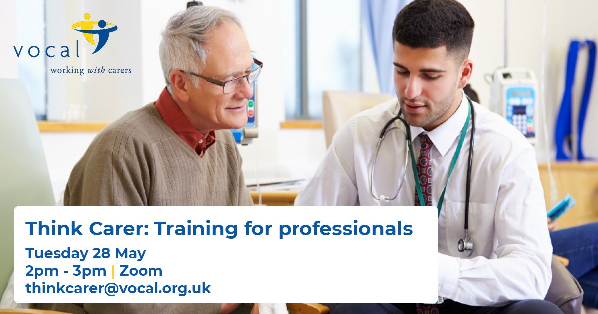 Think Carer training explores who is a carer, the impact of caring and the simple ways all professionals can offer support. Our next free session takes place on Tuesday 28 May at 2pm, register here: ow.ly/uSuZ50RmlwS