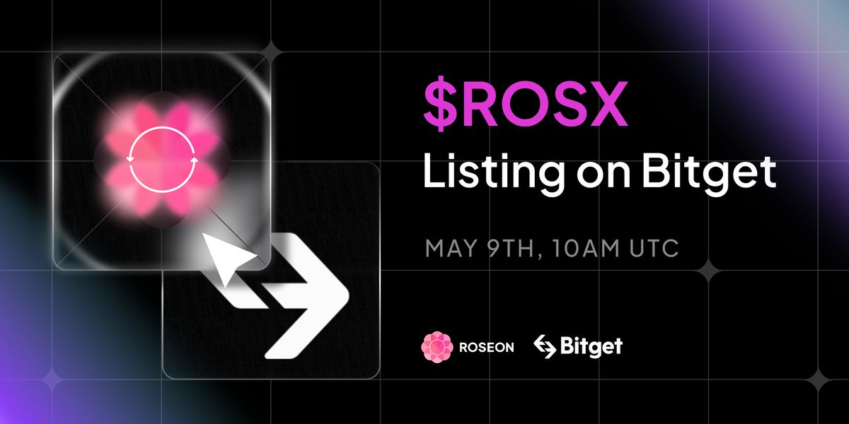 RoseonExchange's tweet image. 🚀 Huge news! $ROSX is landing on @bitgetglobal

🔥 Mark your calendars: May 9th, 10AM UTC

#Roseon #Bitget #Altseason2024