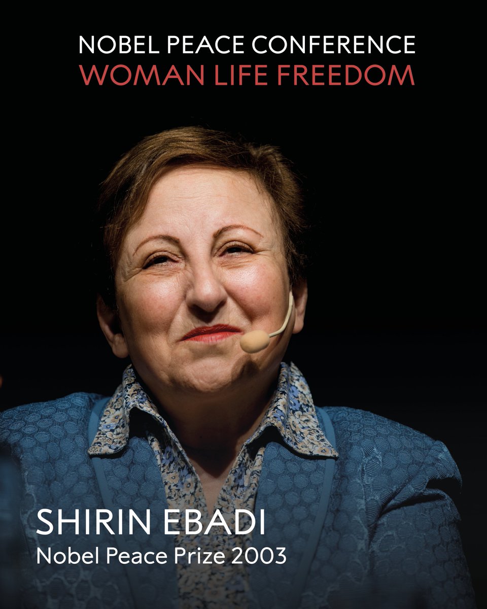 Shirin Ebadi, 2003 Nobel Peace Prize laureate, will speak at the #NobelPeaceConference: #WomanLifeFreedom on 5 September 2024✊

Full speaker list: nobelpeacecenter.org/en/woman-life-…