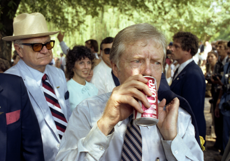 It’s #NationalHaveACokeDay! President Carter stopped to #HaveACoke while campaigning in Muscle Shoals, AL, on September 1, 1980. The temperature reached 99 degrees that day, and you can bet the southern city was humid! NAID 846796 #CarterLibrary #PresidentialLibrary