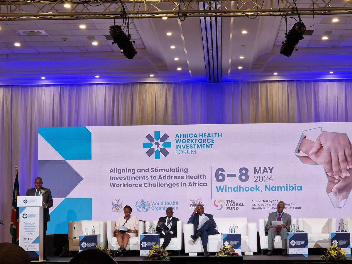 Today, at the close of the #AfricaHWFForum, the #WindhoekStatement call upon development partners, Multilateral Development Banks, social partners and other stakeholders to invest in #HealthWorkforce in line with governments priorities and formalise their commitments.