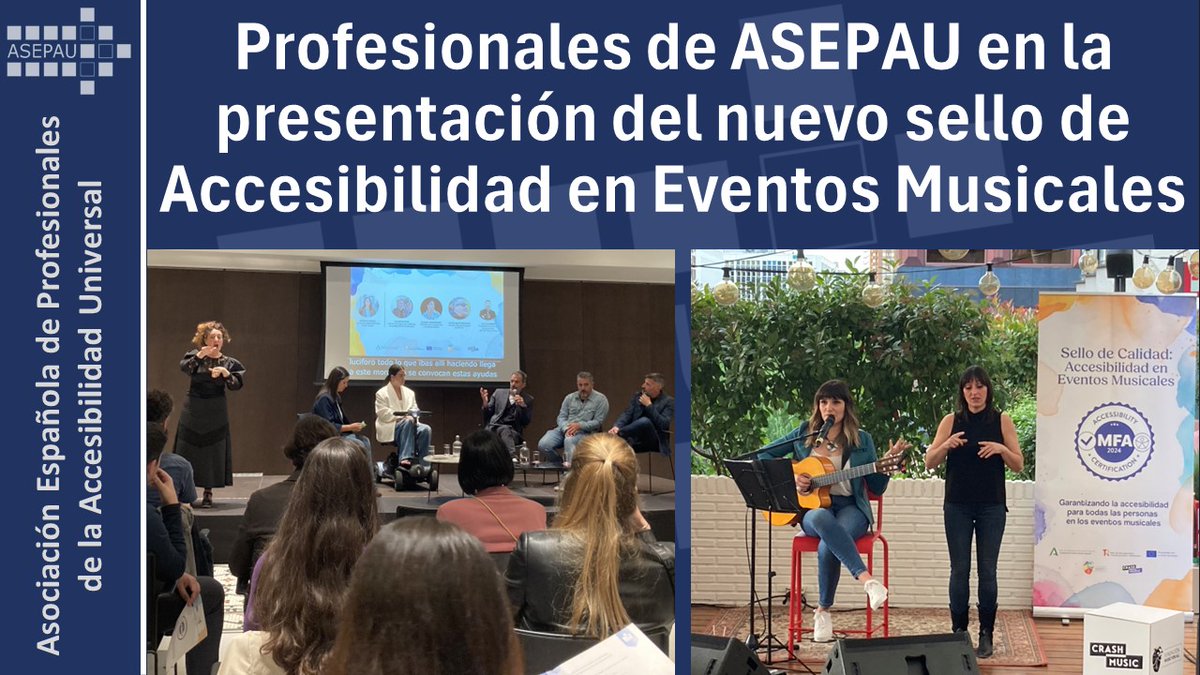 Más de media docena de socios entre el público invitado ayer a la presentación del nuevo sello de Accesibilidad en Eventos Musicales de @musicforallfund Nuevos campos que van dando un paso más en accesibilidad y donde los profesionales tenemos mucho que decir.