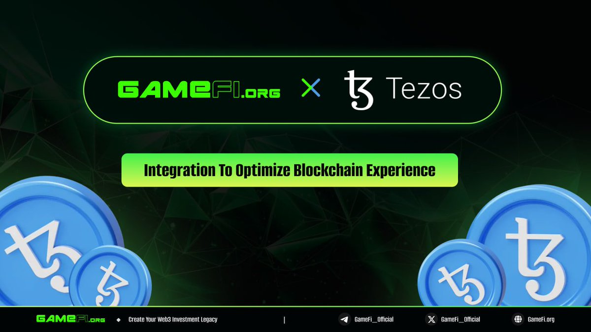 🔈@GameFi_Official & @tezos have completed the integration! We've successfully integrated the Tezos blockchain. This integration entails: 🔹 Network integration 🔹 Ecosystem collaboration & support for promising projects 🔹 Sharing knowledge & connections 🔹 Exciting…