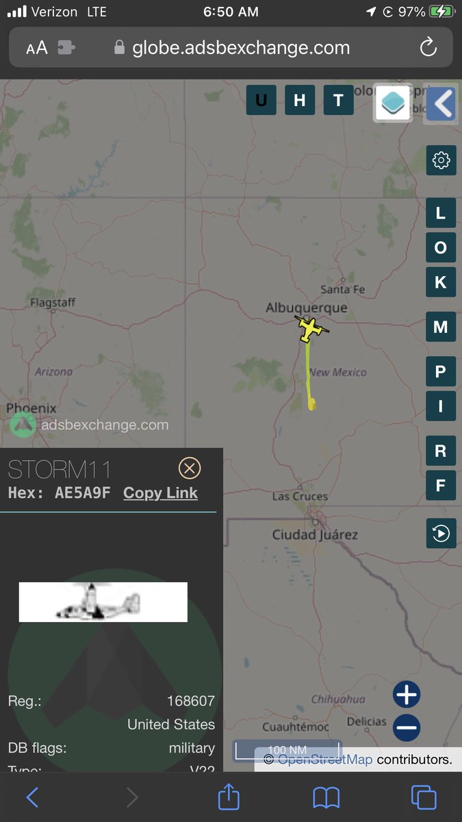 We’ve got two sus call signs this morning, #X and #Storm11, in the air currently.

X is leaving Cuba. 
Storm is over New Mexico.

Remember 11.3.