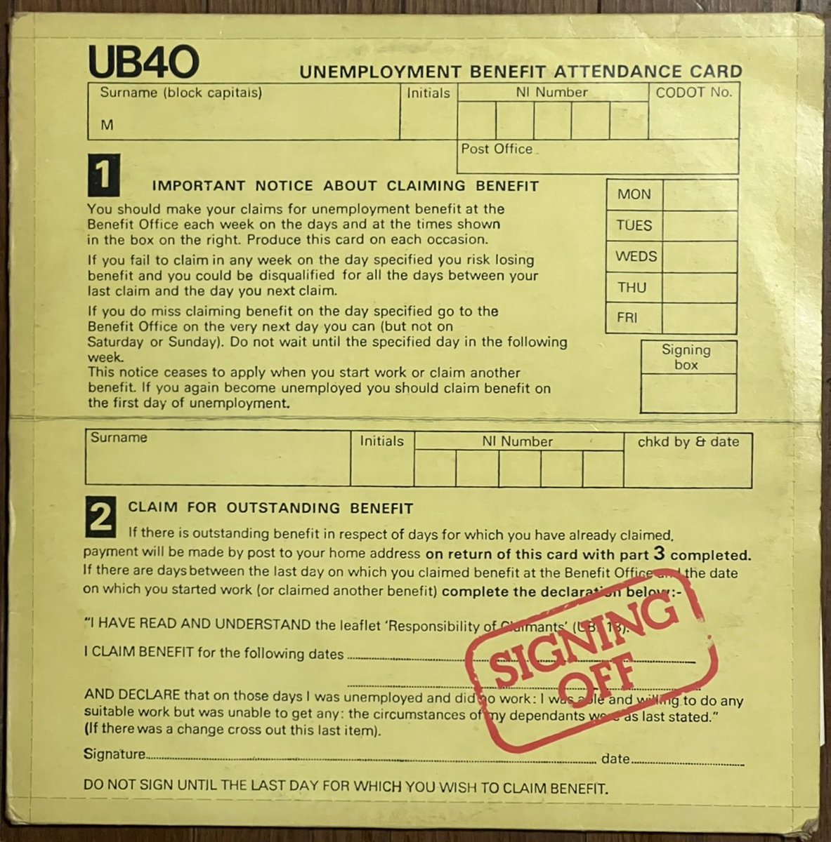 ハズさないRoots Dub音盤㊻
UB40とは失業者給付金の申請書様式名から名付けられた。この盤のジャケには申請書の様式を模している。Pop Reggaeで活躍した彼らだが、このデビュー盤でJazzyでSoulfulなRoots Reggaeを聴かせている！youtube.com/playlist?list=…