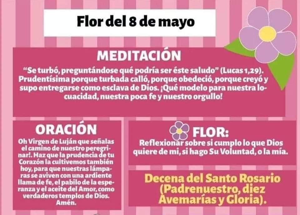 🌹🌹'Reflexionar sobre lo que Dios quiere de mí. Si hago Su voluntad o la mía'.🌹🌹 #ConFloresAMaría #SantaMariaRuegaPorNosotros