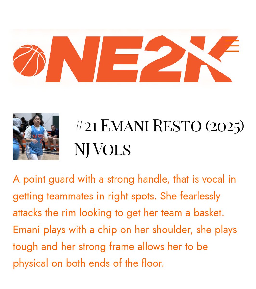 Thank you @NE2KHoops for write up, great weekend at black diamond @NjVols @coachschoiceusa @PlayBookAthlete @NJLadiesHoops