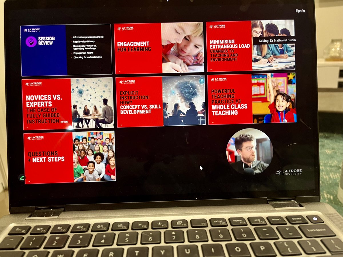 I’m thoroughly enjoying “The Science of Learning for Effective Teaching” short course through @latrobe with @NathanielRSwain Great reflection and role modelling of strategies to improve practice .