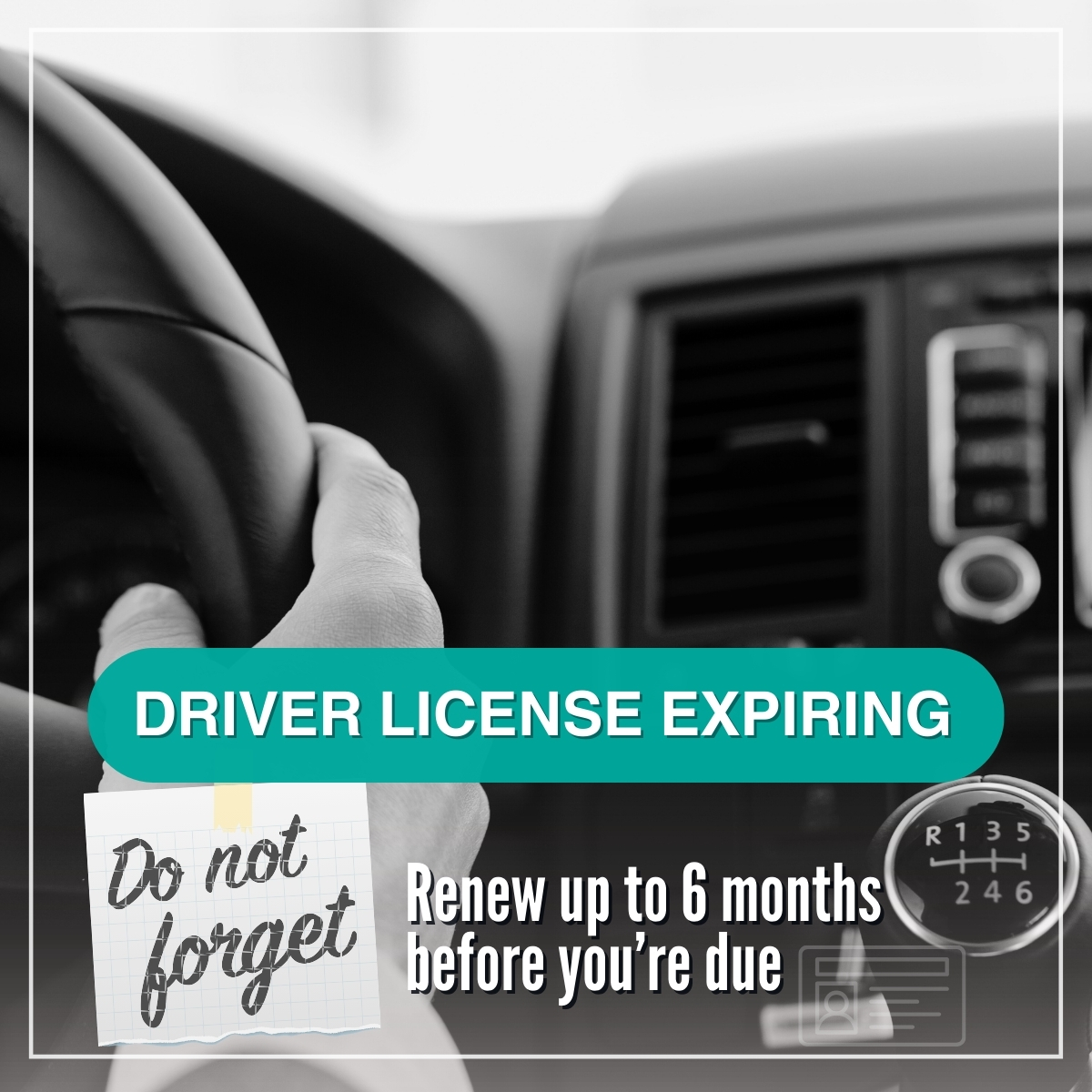 Renew your driver license up to 6️⃣ months before it expires. #CheckItOfftheList #ConvenienceIsKey 🔑 #RenewUpTo6Months