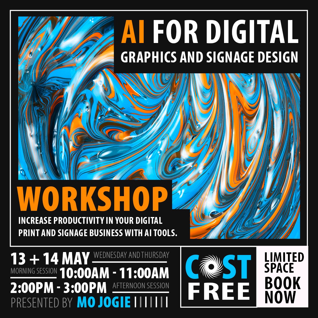 Increase productivity in your digital print and signage business with AI tools by attending the AI for Digital Graphics and Signage Design workshop, at the Sign Africa Cape Town Expo, 15-16 May at the CTICC. Book here: bit.ly/44fJ2Dw
#ai #workshop #SignAfricaExpo