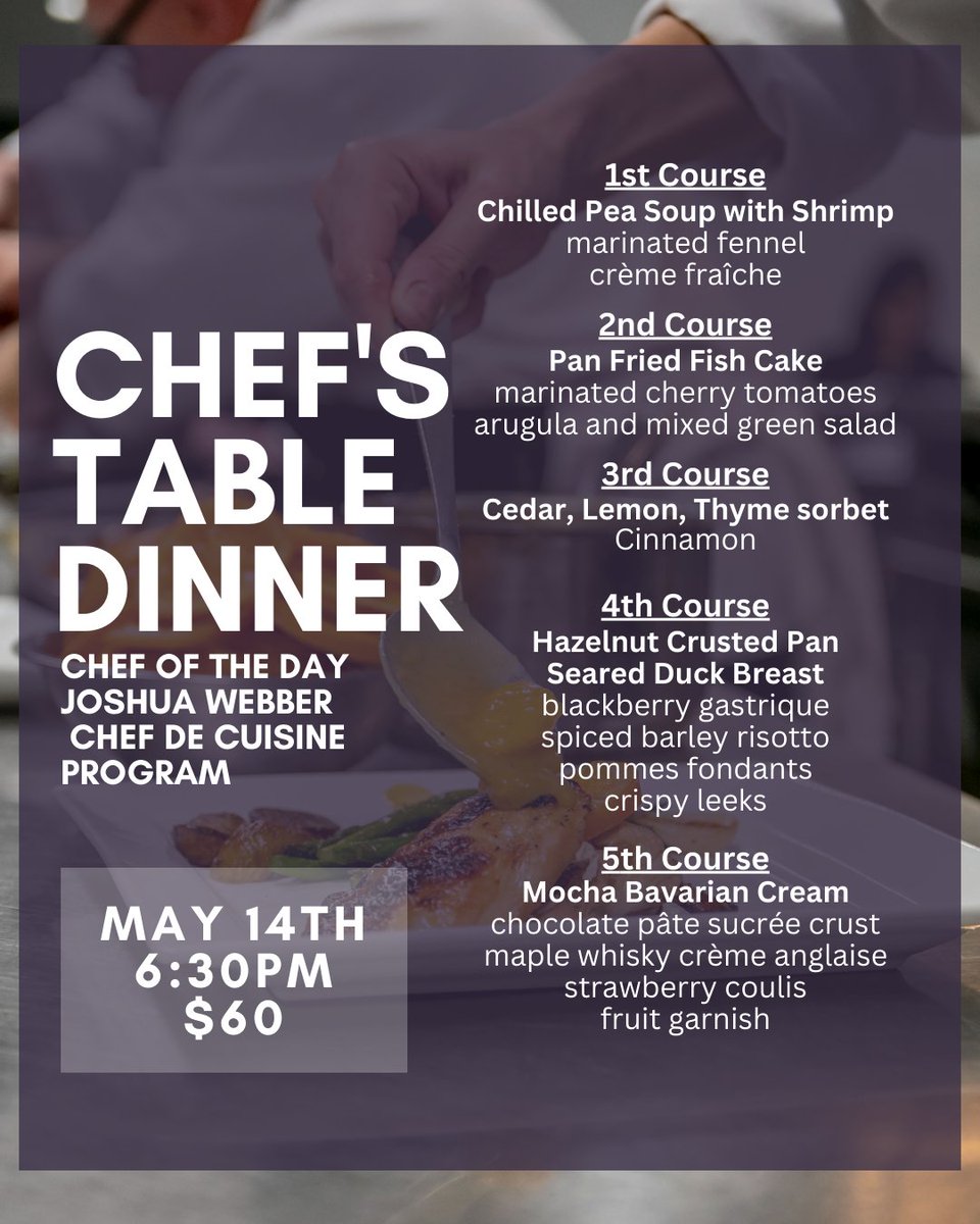We invite you to our next Chef's Table Dinner! Contact us to reserve your seat. toptoques.ca/events/chefs-t… #food #foodie #chef #chefschool #culinarycollege #culinarystudent #kwawesome #studentchef #culinaryarts #chefstable #tastingmenu #ExploreWR #dinner #curatedkw