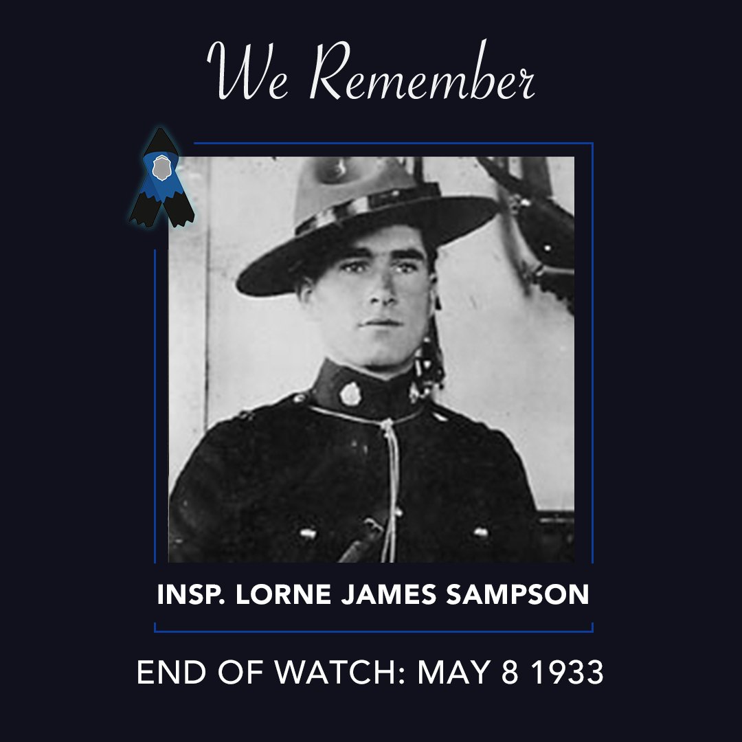 We remember Insp. Lorne James Sampson, who was killed as a result of injuries received in a fall from his horse, while attempting to suppress a riot in Saskatoon, Saskatchewan on May 8, 1933. #RCMPNeverForget