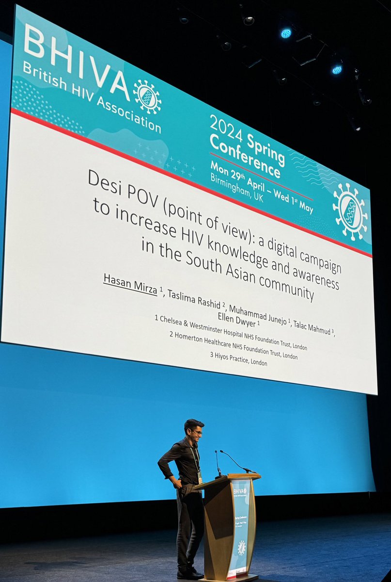 Hasan Mirza, Pharmacist Practitioner, and sexual health team, won the Chloe Orkin Award at the @BritishHIVAssoc 2024 Conference. Hasan presented on the Desi POV project; a campaign to improve HIV and sexual health awareness in the South Asian community: ow.ly/5HrB50RygMi